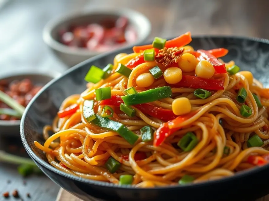 Spicy Schezwan Vegetable Noodles