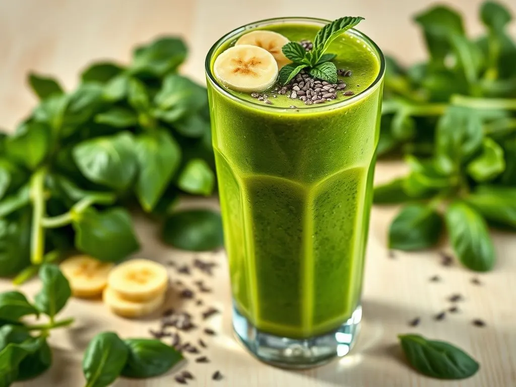 Spinach and Banana Smoothie With Chia Seeds