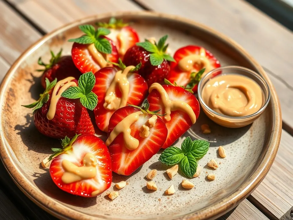 Strawberry Peanut Butter Healthy Indian Snack