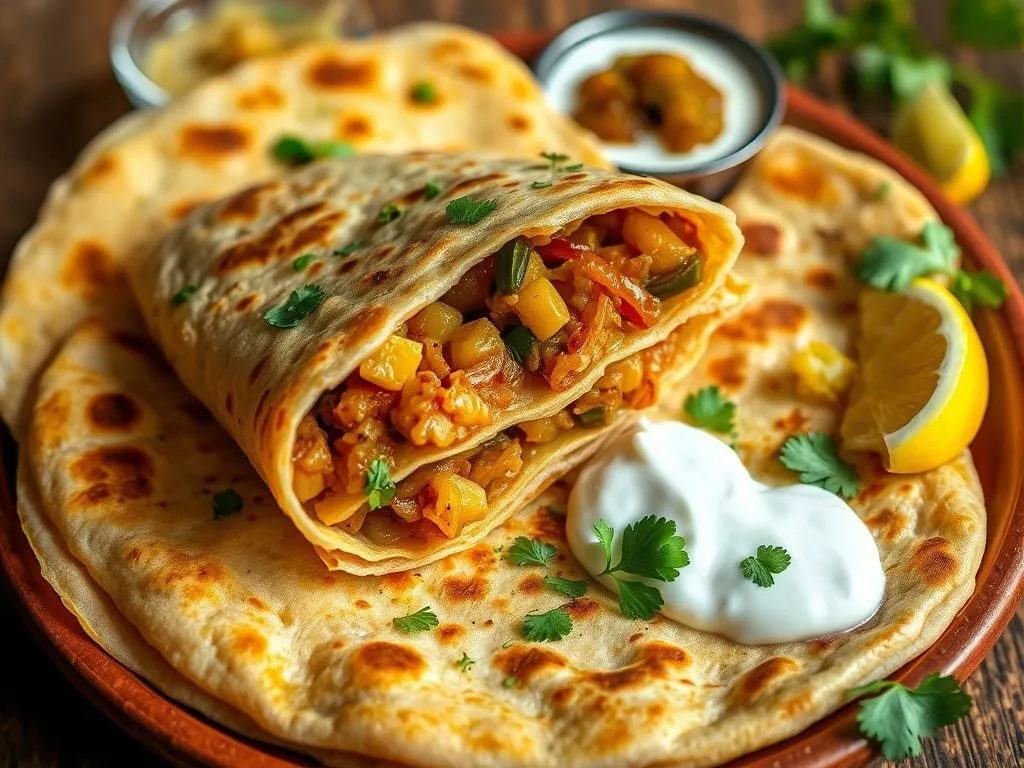 Stuffed Yellow Moong Dal And Onion Paratha