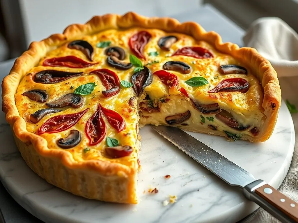 Sundried Tomatoes And Shiitake Mushroom Quiche