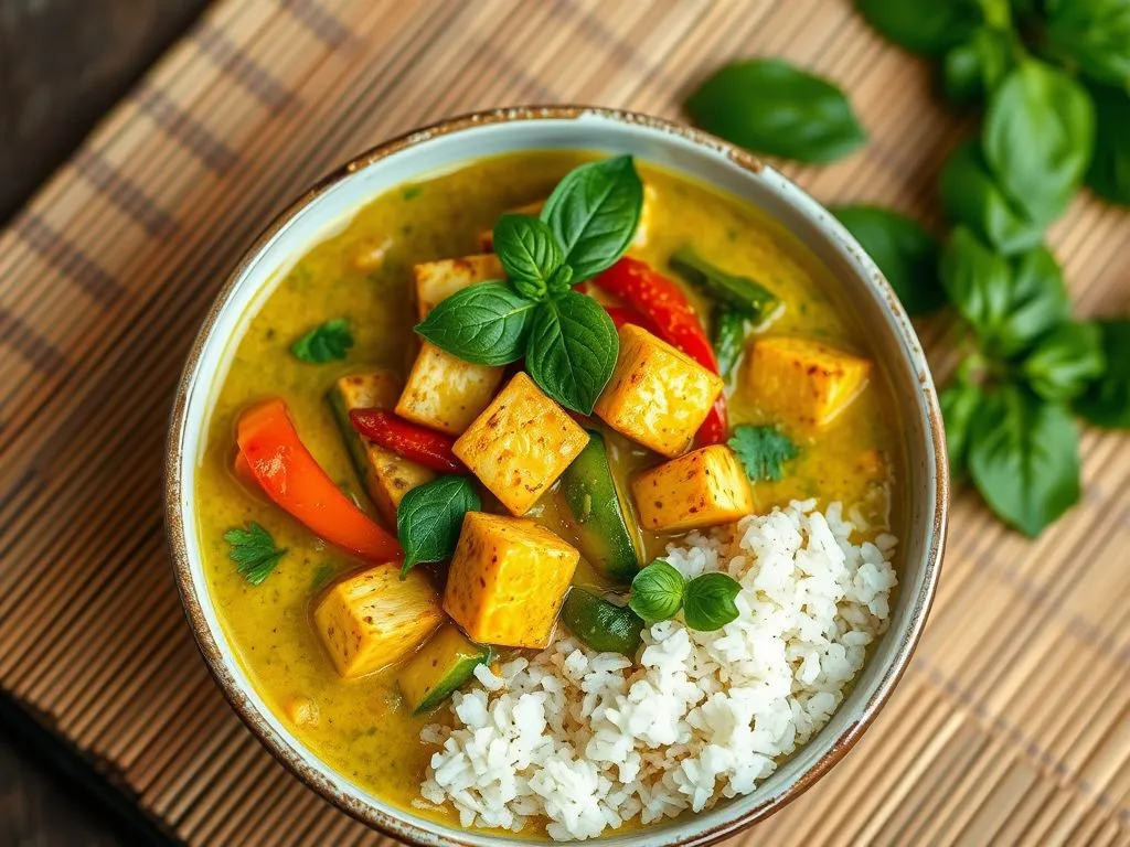 Sweet Spicy & Tangy Vegetarian Thai Green Curry With Tamarind