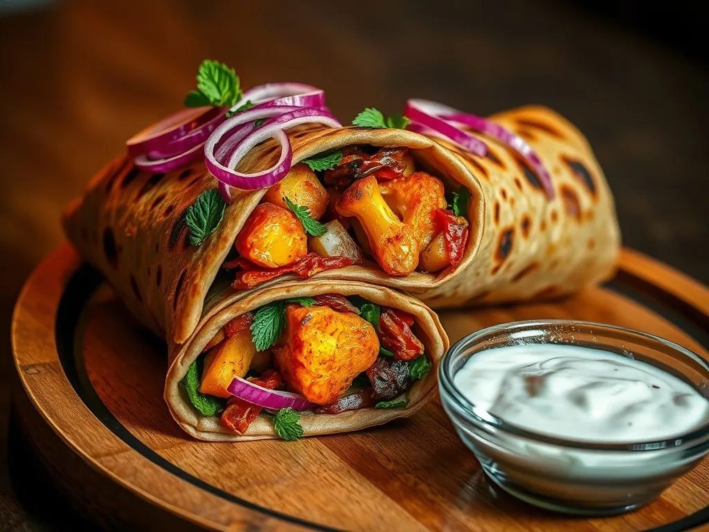 Tandoori Aloo Gobi Kathi Roll