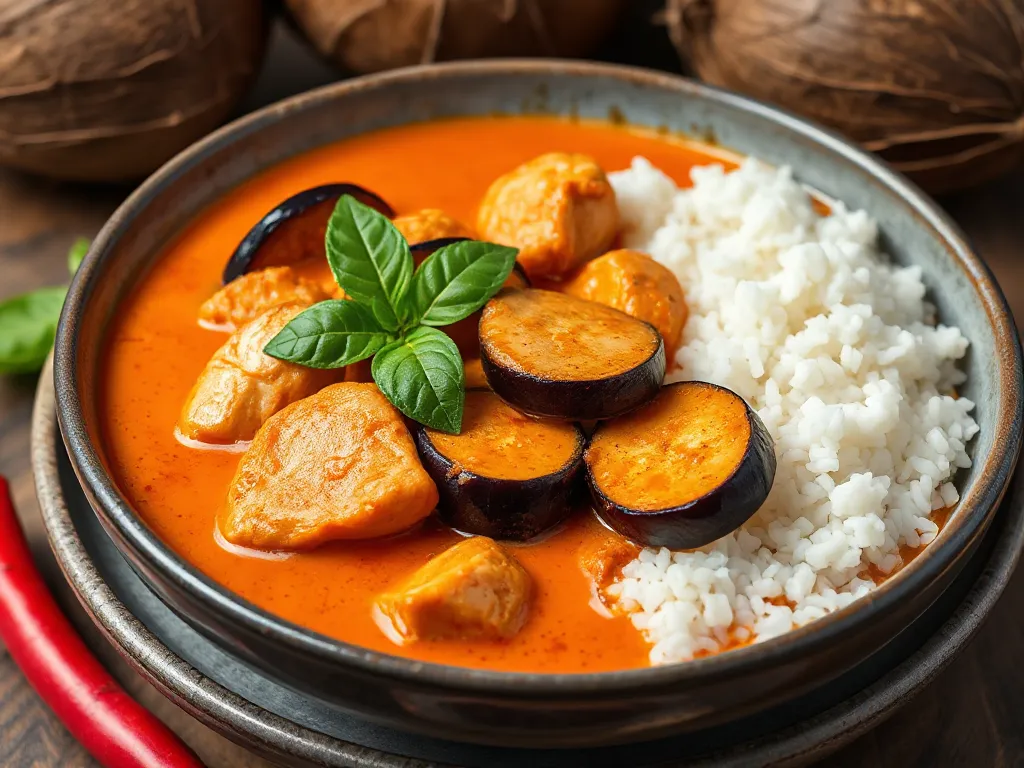 Thai Red Curry with Chicken and Brinjal