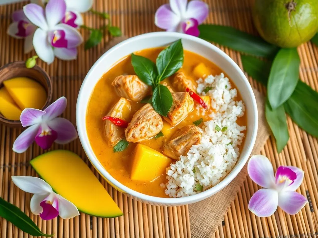 Thai Style Mango Chicken Coconut Curry