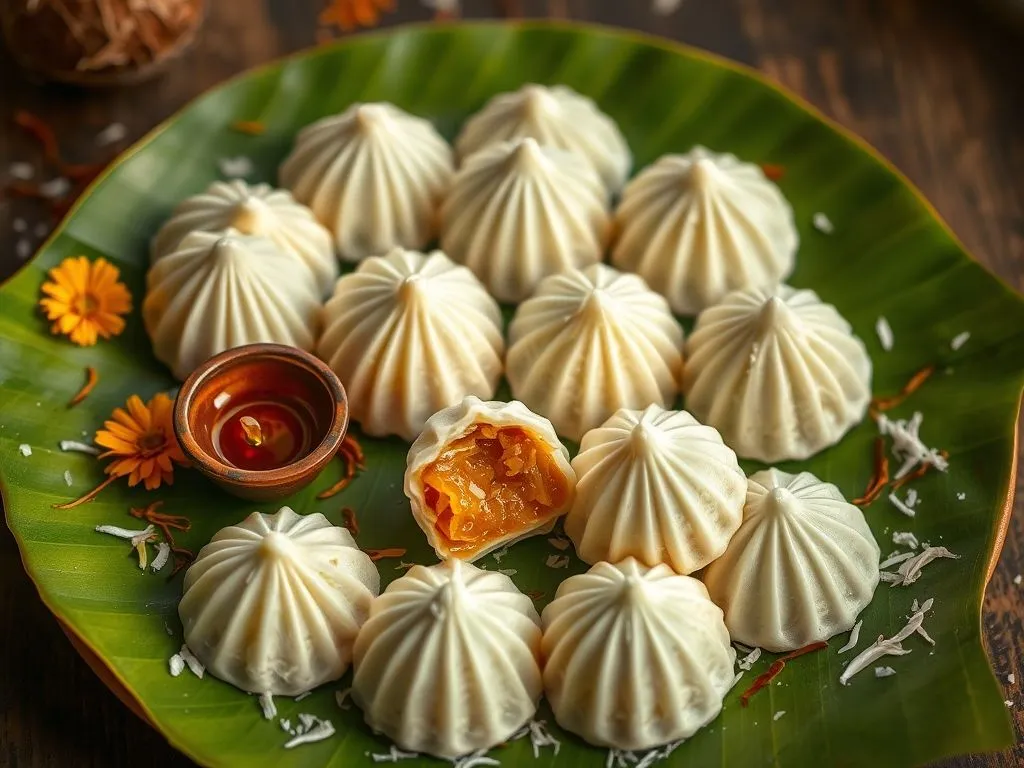 Thengai Poornam Kozhukattai / Ukadiche Modak With Rice Flour