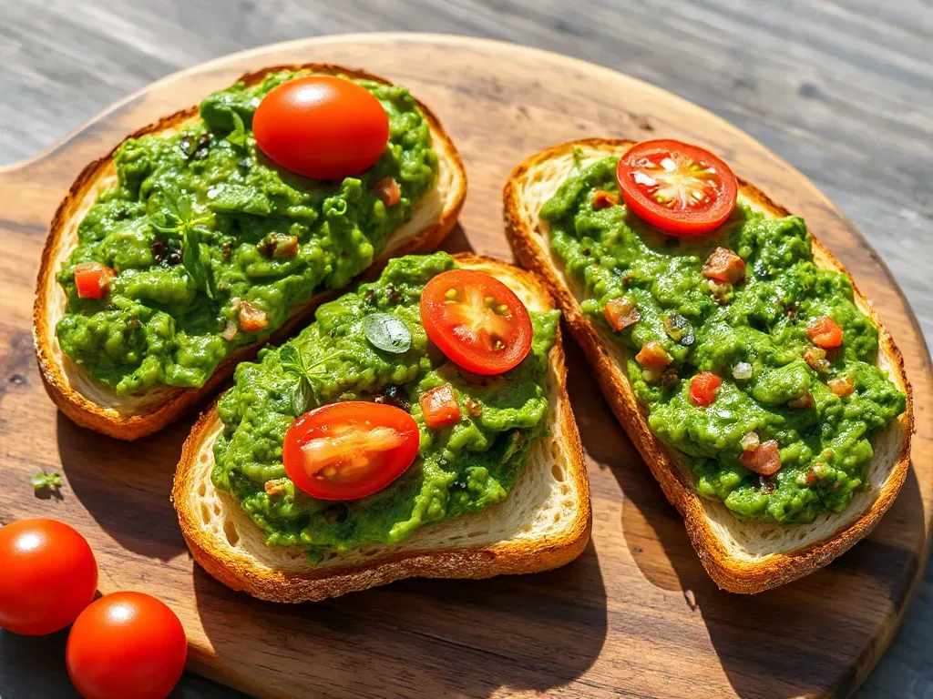 Toast with Spinach and Tomato Spread