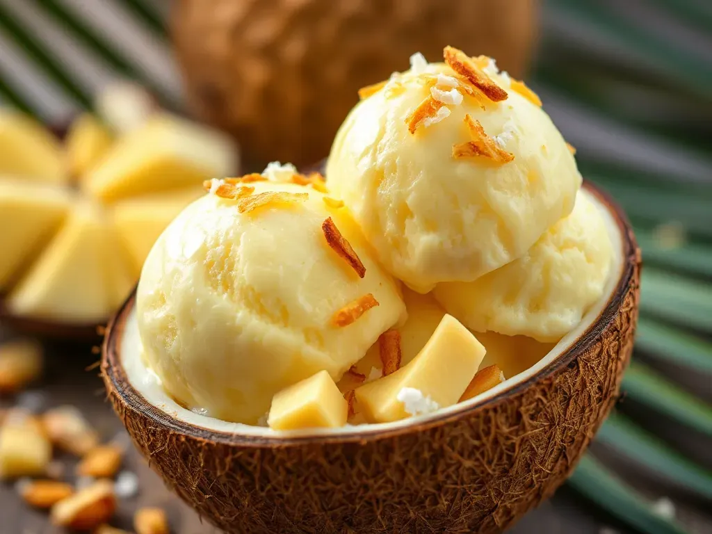 Vegan Jackfruit Ice Cream With Coconut Milk