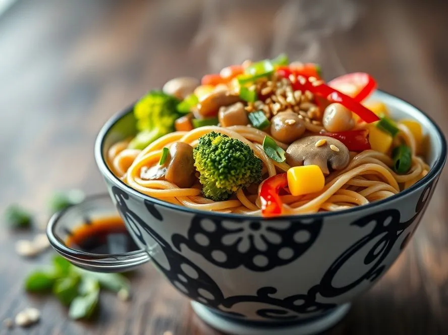 Vegetarian Chinese Noodle Bowl