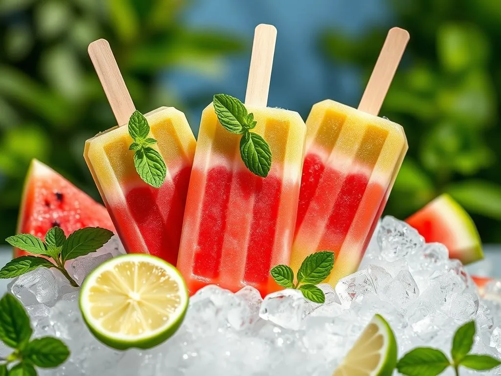 Watermelon Ice Popsicles