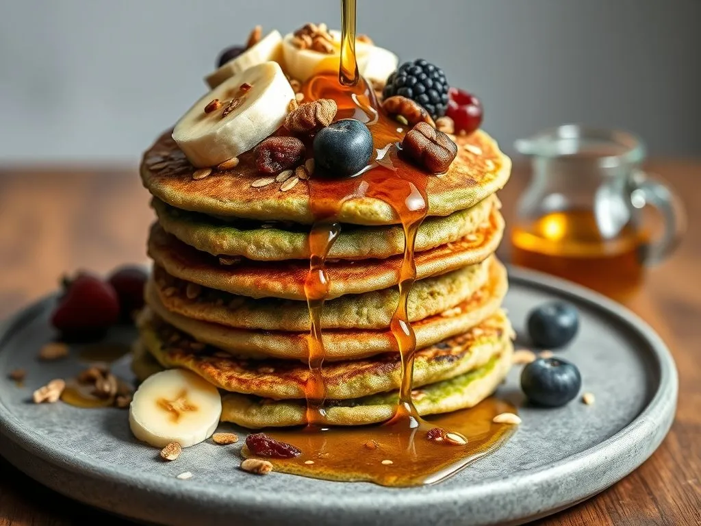 Whole Wheat Muesli Pancake with Spirulina