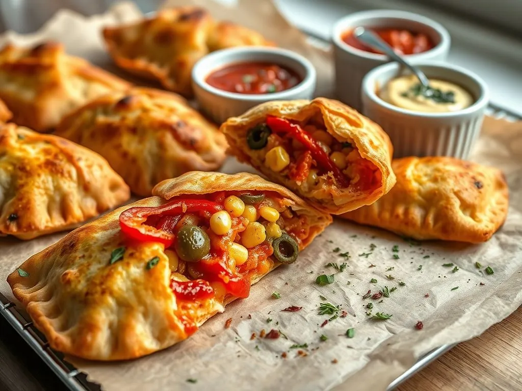 Whole Wheat Roasted Vegetable Pizza Pockets
