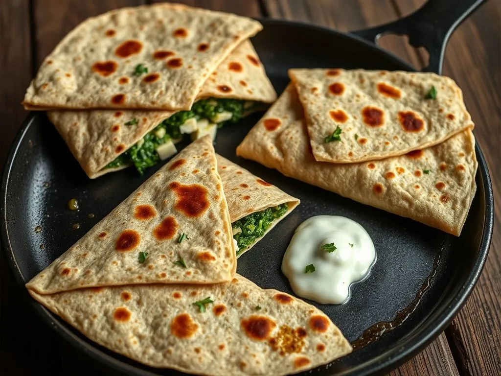 Whole Wheat Spinach Paneer Lifafa Paratha